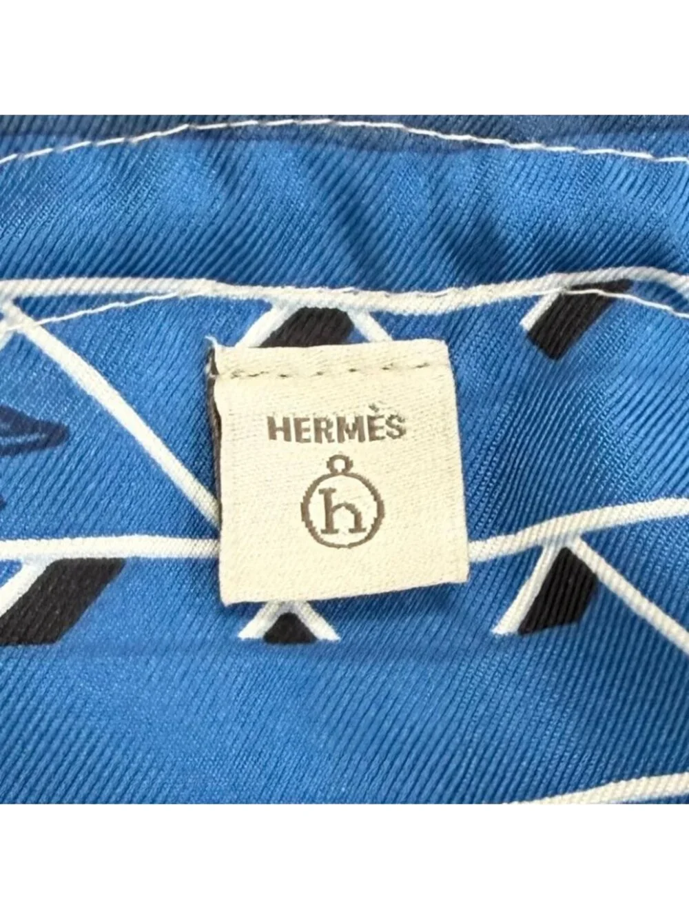 Hermes Petit Ash Silk 100% Masan & Reversible Drawstring Pouch Yellow Blue
